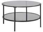 Coffee Table TELLAKA Tempered Glass Black