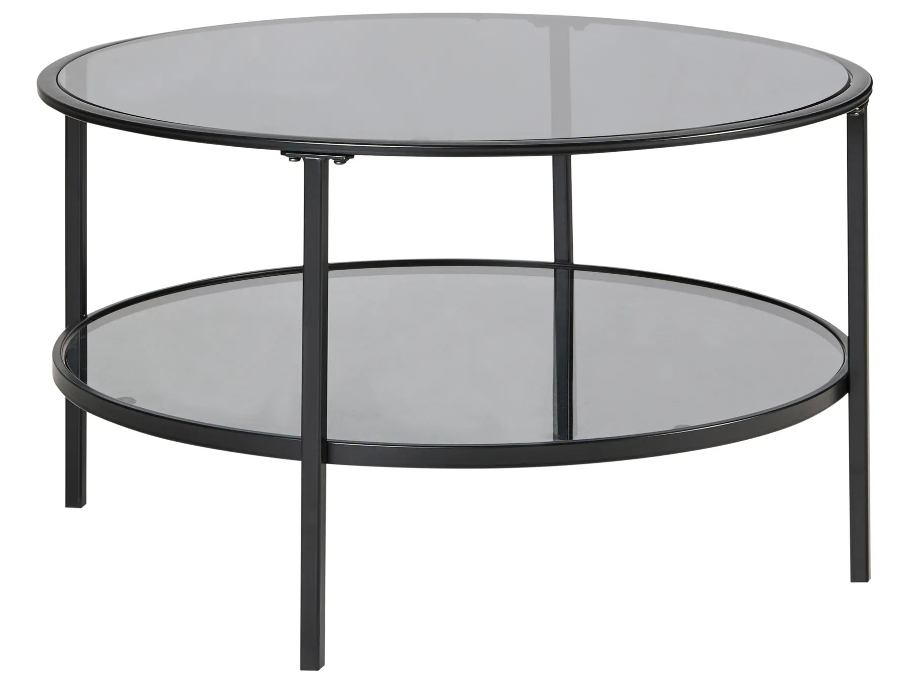 Coffee Table TELLAKA Tempered Glass Black