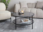Coffee Table TELLAKA Tempered Glass Black
