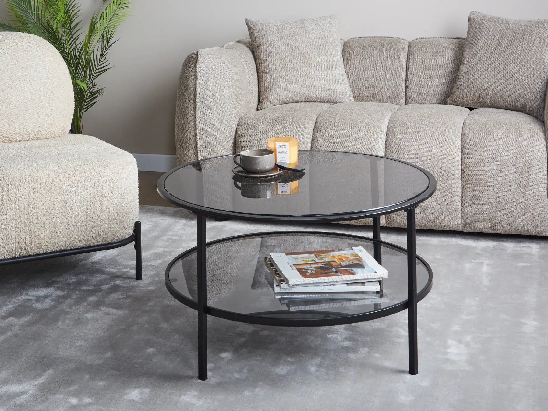 Coffee Table TELLAKA Tempered Glass Black