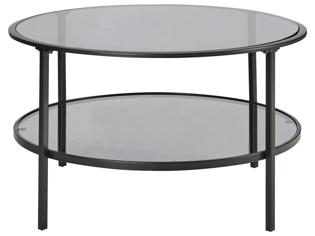 Coffee Table TELLAKA Tempered Glass Black