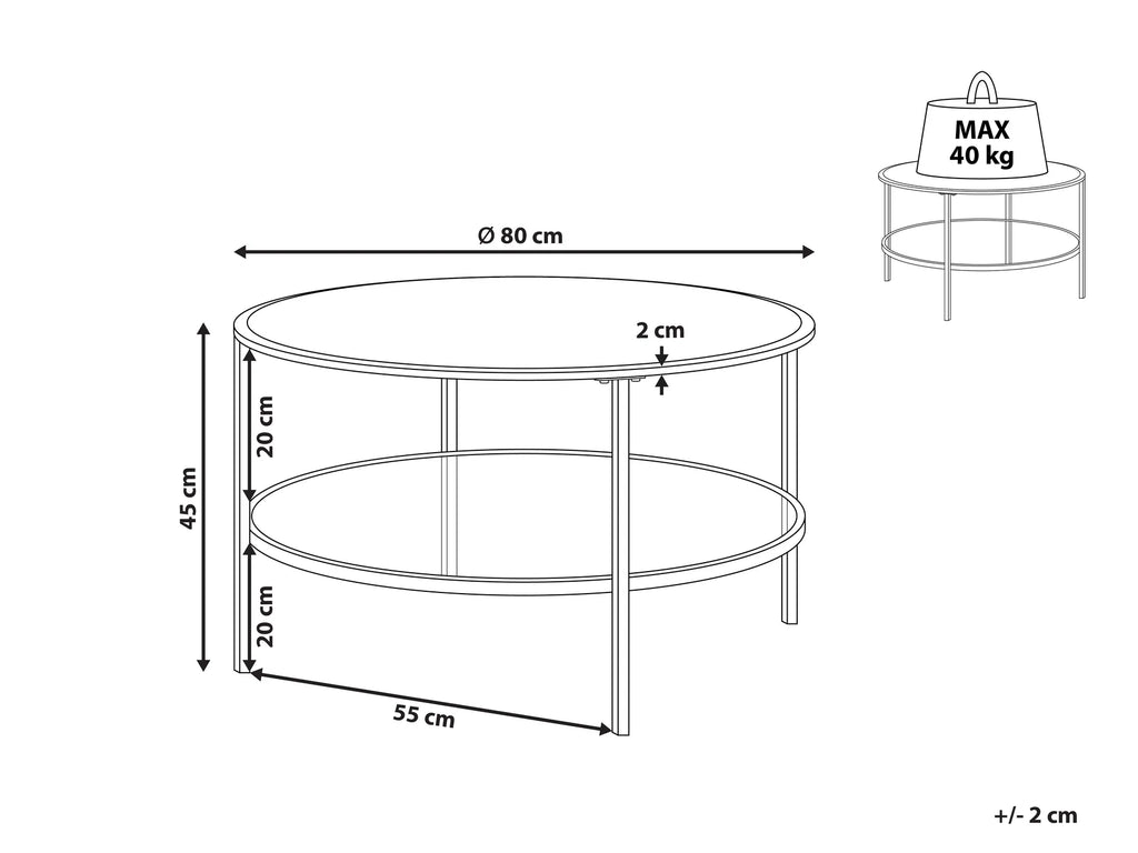 Coffee Table TELLAKA Tempered Glass Black