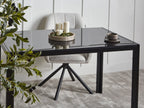 Dining Table LAVOS Black 120 cm 80 cm Tempered Glass