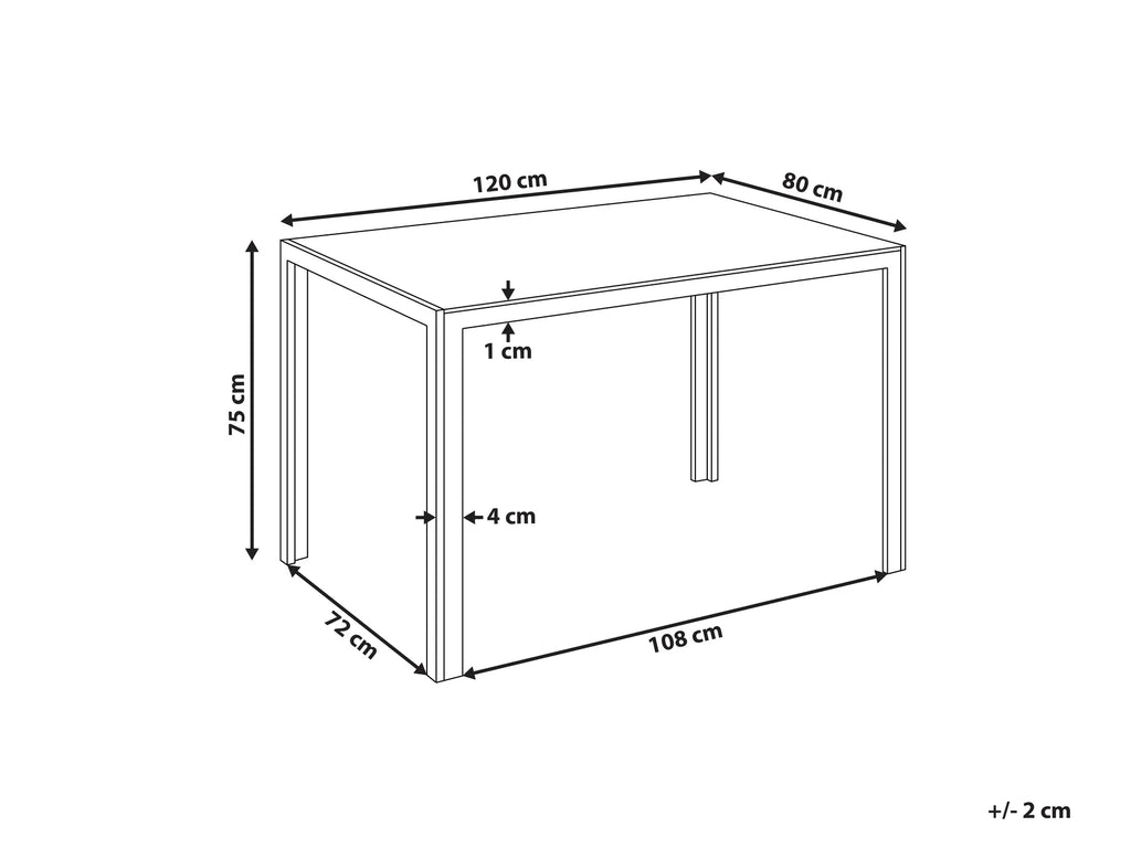 Dining Table LAVOS Black 120 cm 80 cm Tempered Glass