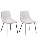 Set of 2 Dining Chairs LORIDA Fabric Light Grey
