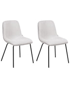 Set of 2 Dining Chairs LORIDA Fabric Light Grey