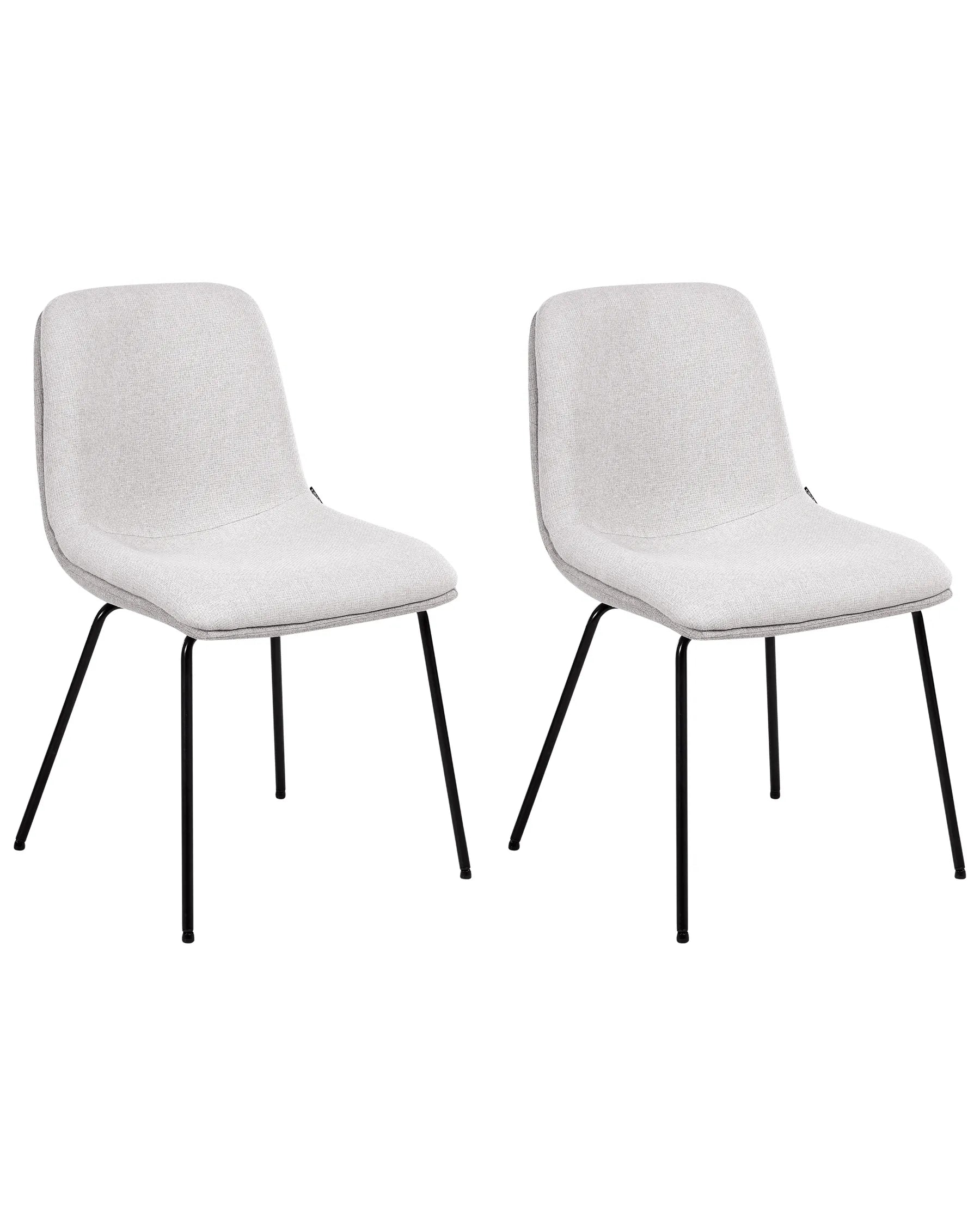 Set of 2 Dining Chairs LORIDA Fabric Light Grey