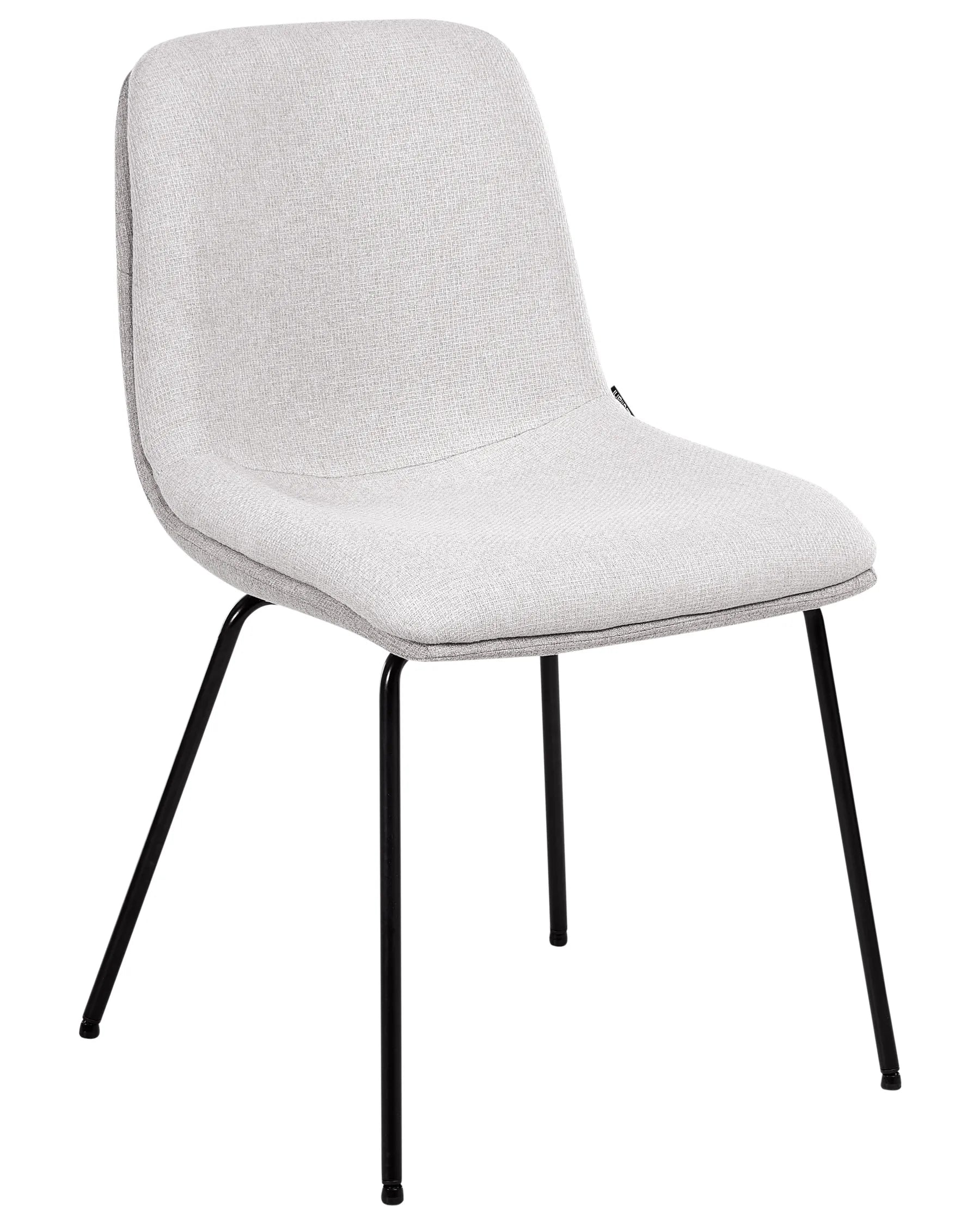 Set of 2 Dining Chairs LORIDA Fabric Light Grey