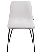 Set of 2 Dining Chairs LORIDA Fabric Light Grey