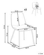 Set of 2 Dining Chairs LORIDA Fabric Light Grey