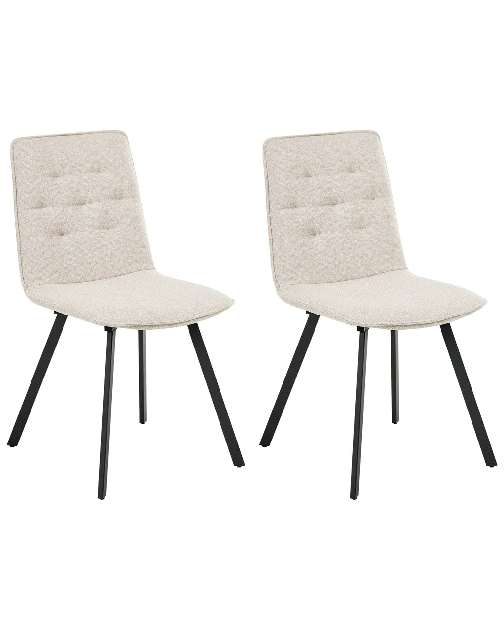 Set of 2 Dining Chairs CARVER Fabric Beige