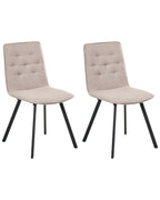 Set of 2 Dining Chairs CARVER Fabric Light Brown