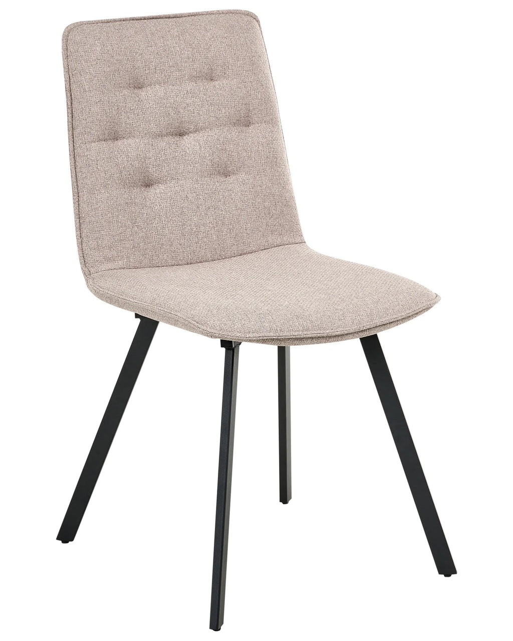 Set of 2 Dining Chairs CARVER Fabric Light Brown