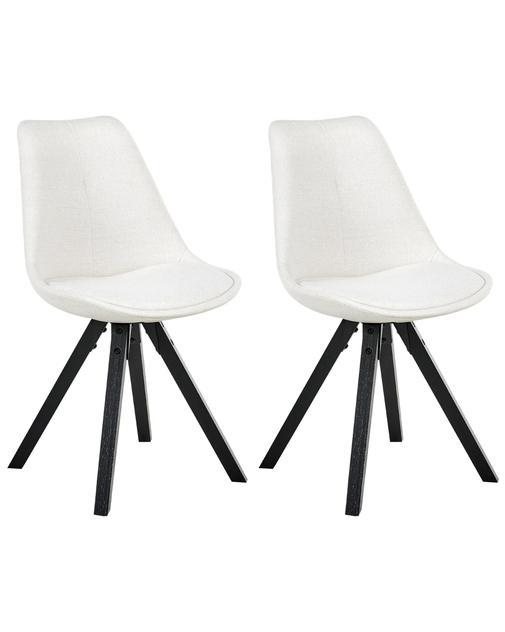 Set of 2 Dining Chairs HEDLEY Fabric Light Beige