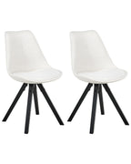 Set of 2 Dining Chairs HEDLEY Fabric Light Beige