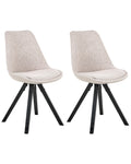 Set of 2 Dining Chairs HEDLEY Fabric Beige