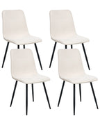 Set of 4 Dining Chairs TUSCOLA Fabric Light Beige