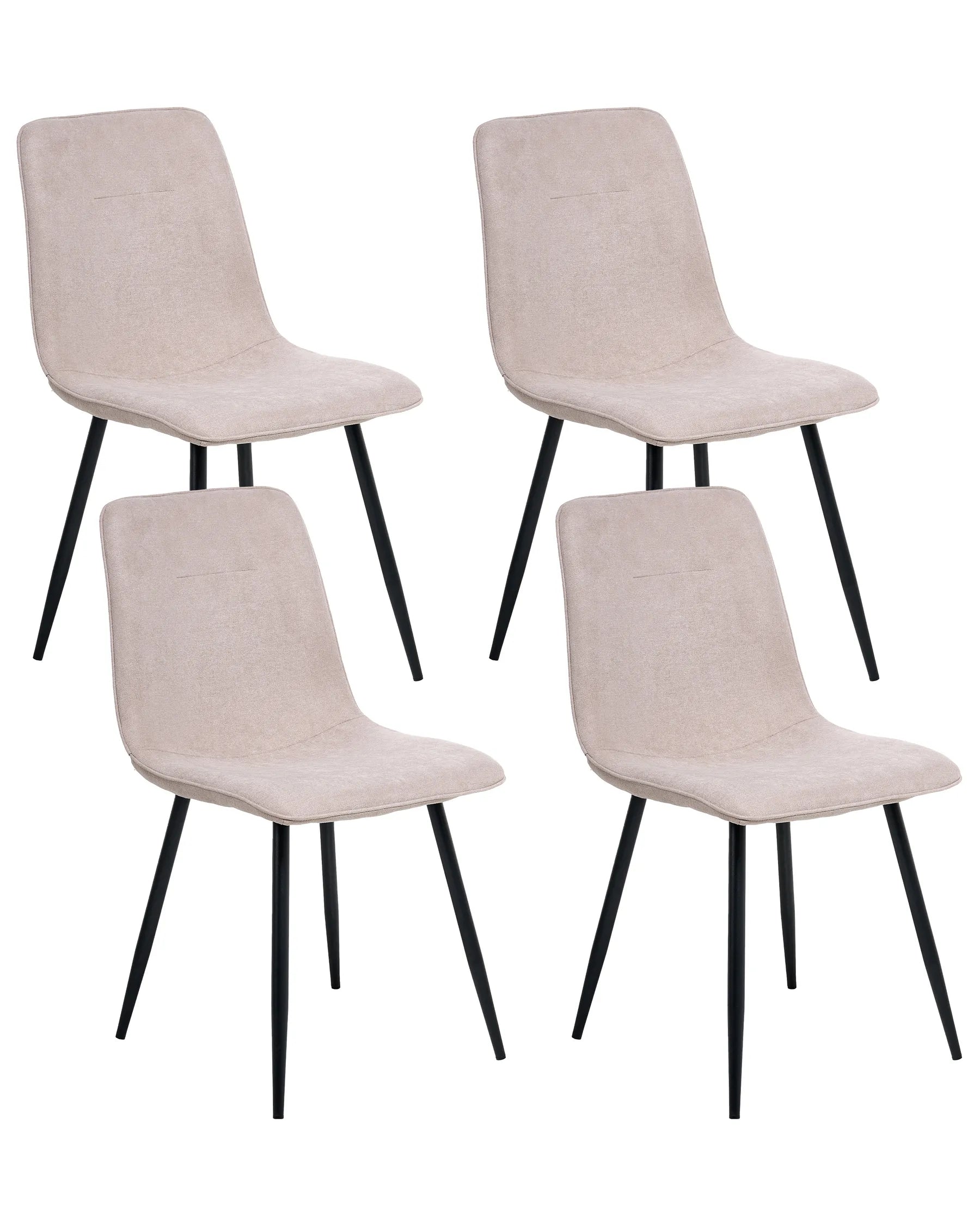 Set of 4 Dining Chairs TUSCOLA Fabric Beige