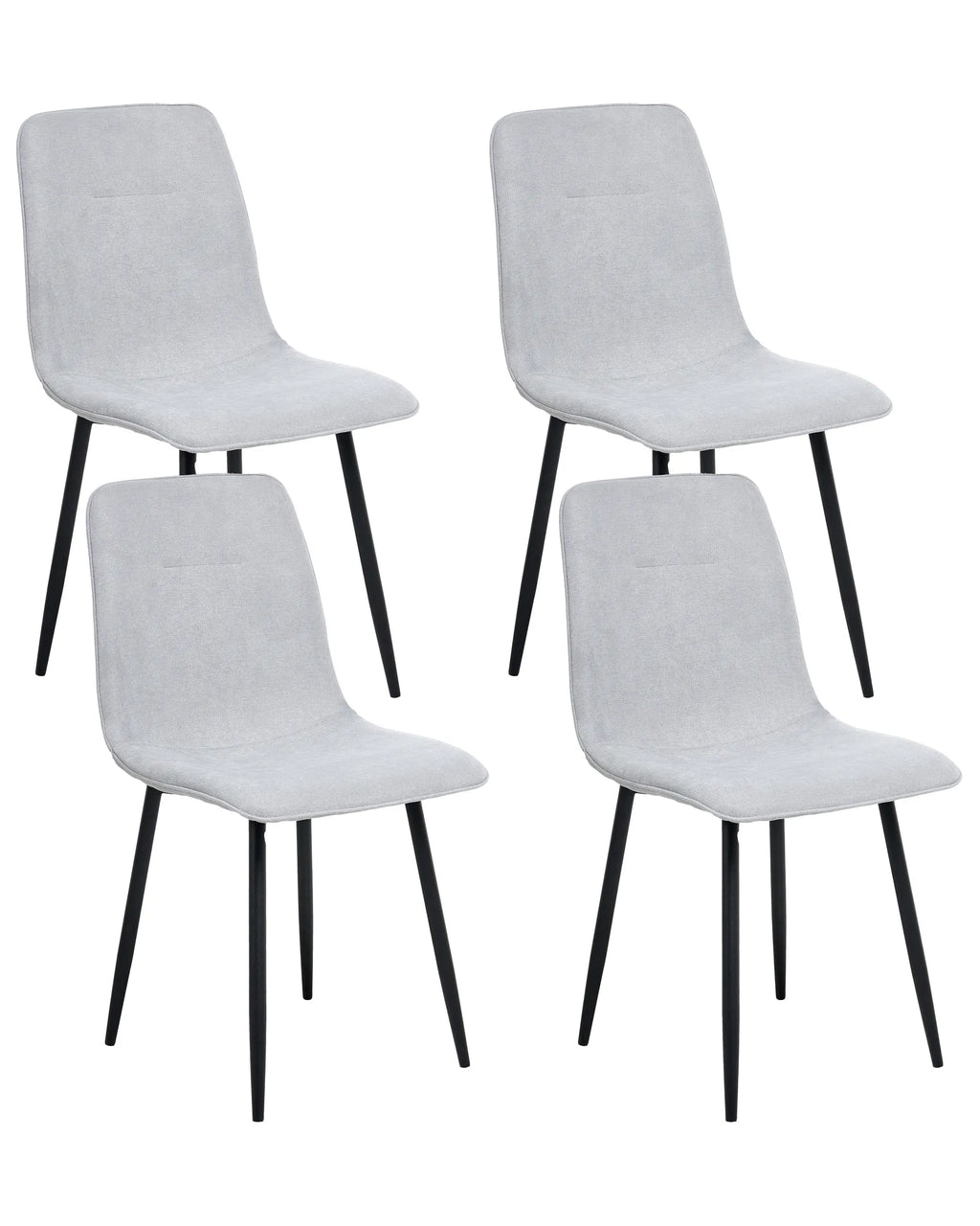 Set of 4 Dining Chairs TUSCOLA Fabric Light Grey