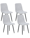 Set of 4 Dining Chairs TUSCOLA Fabric Light Grey