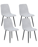 Set of 4 Dining Chairs TUSCOLA Fabric Light Grey