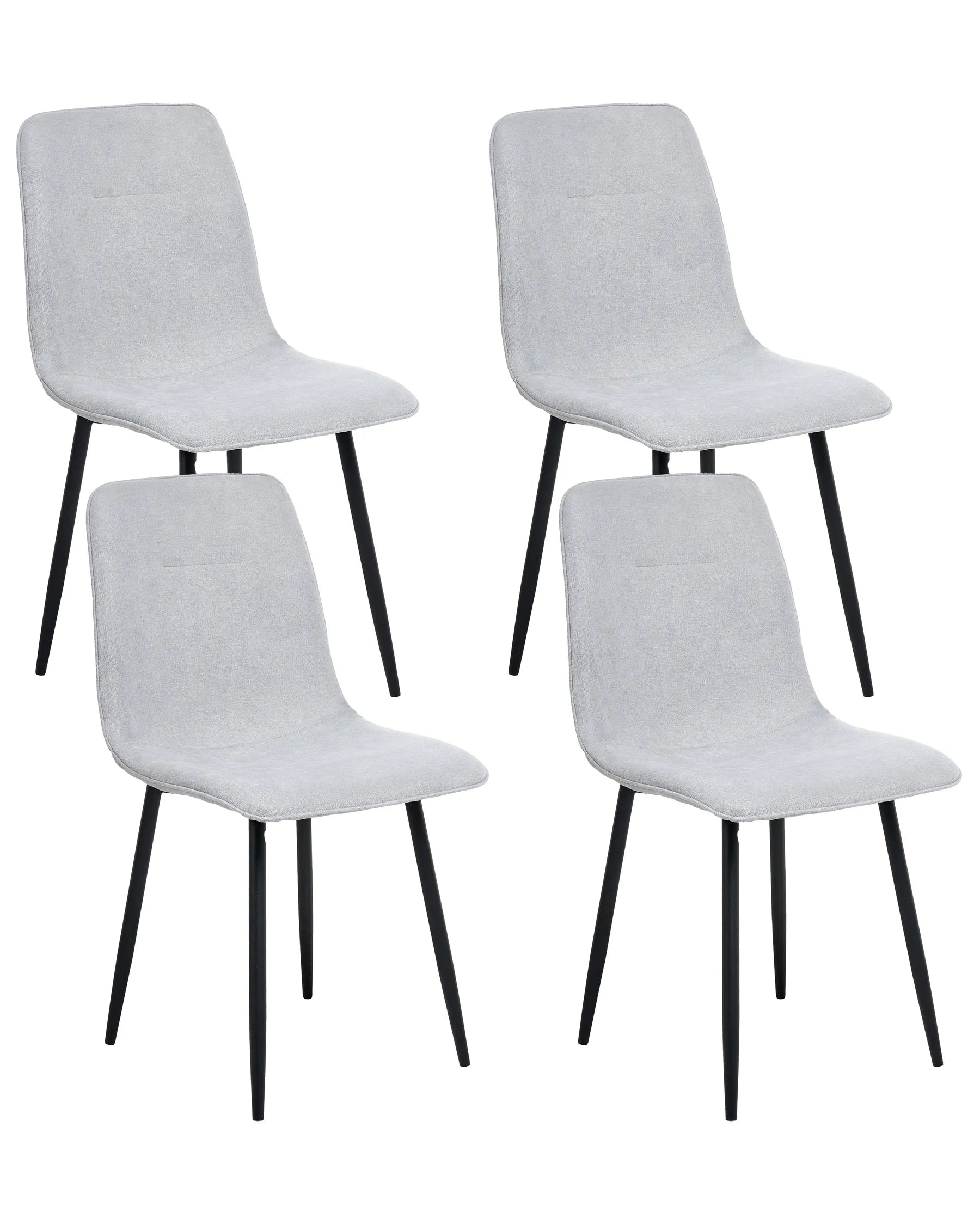 Set of 4 Dining Chairs TUSCOLA Fabric Light Grey