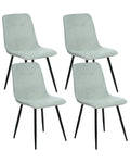 Set of 4 Dining Chairs TUSCOLA Fabric Light Green