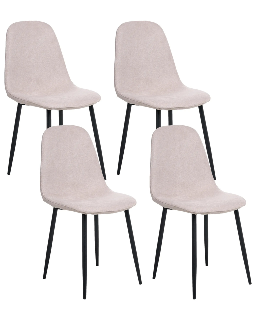 Set of 4 Dining Chairs CRANDALL Fabric Beige