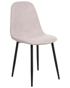 Set of 4 Dining Chairs CRANDALL Fabric Beige