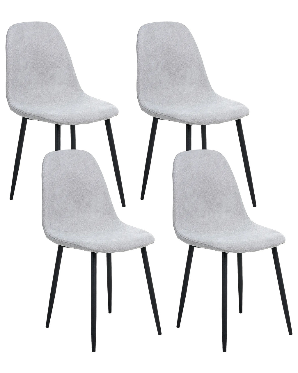 Set of 4 Dining Chairs CRANDALL Fabric Light Grey