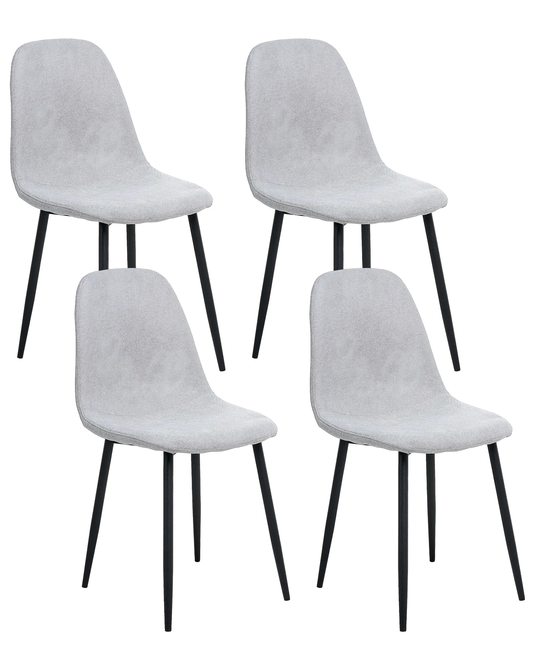 Set of 4 Dining Chairs CRANDALL Fabric Light Grey