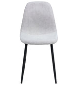 Set of 4 Dining Chairs CRANDALL Fabric Light Grey