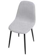 Set of 4 Dining Chairs CRANDALL Fabric Light Grey