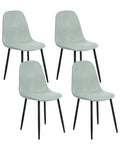 Set of 4 Dining Chairs CRANDALL Fabric Light Green