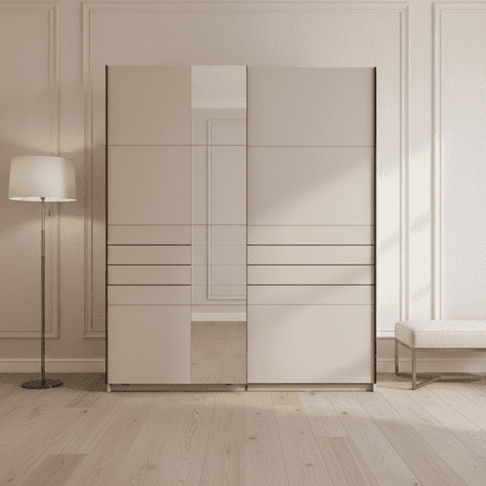 Weyma 150cm Cashmere Sliding Door Wardrobe