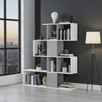Zaga Arctic White and Concrete Grey Bookcase