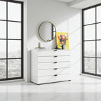 Limone Arctic White Wide 6 Drawer Chest