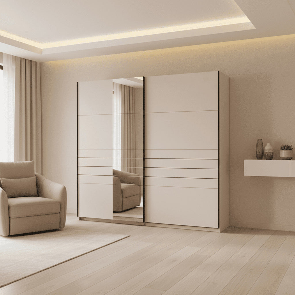 Weyma 220cm Cashmere Sliding Door Wardrobe