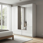Santino White Gloss Sliding Door Wardrobe With Mirrored Door
