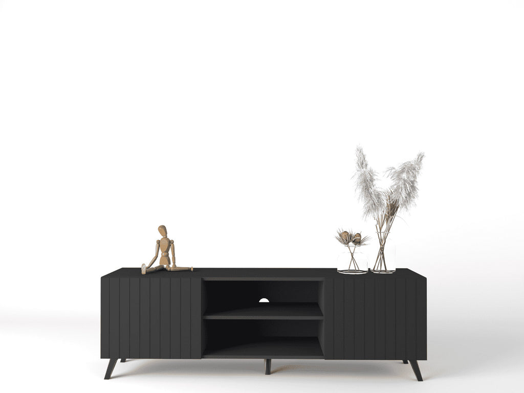 Atlantis Matte Black Large TV Cabinet