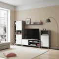 Eriksen White And Concrete Grey Effect Large TV Entertainment Wall Unit Cabinet