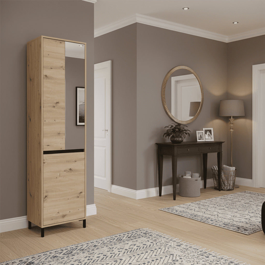 Rosmara Artisan Oak Effect Slim Narrow Shallow Depth Hallway Wardrobe