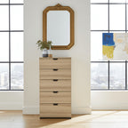 Limone Oak Effect Narrow 5 Drawer Chest