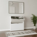 Brilo Matt White 2 Drawer Shoe Cabinet