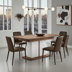 Merlot White Gloss And Warm Oak Extending Dining Table