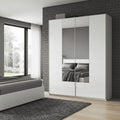 Santino White Gloss Sliding Door Wardrobe With Mirrored Door