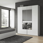 Santino White Gloss Sliding Door Wardrobe With Mirrored Door