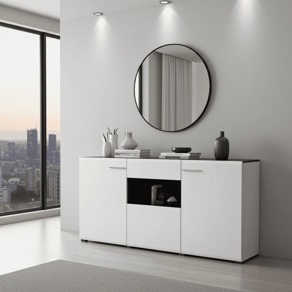 Royce White 3 Door Sideboard
