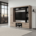 Lucerne Grey Oak Effect And Black Entertainment Unit Wall TV Cabinet