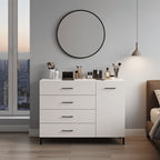 Romero White 1 Door 4 Drawer Sideboard Storage Unit